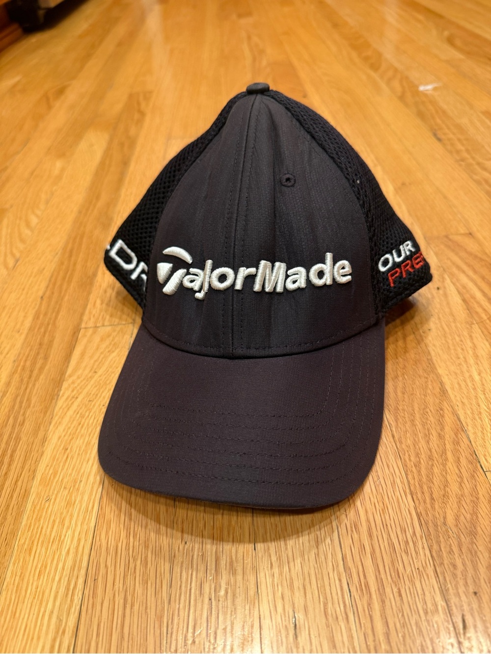 TaylorMade Black Mesh Logo Cap with White Embroidery